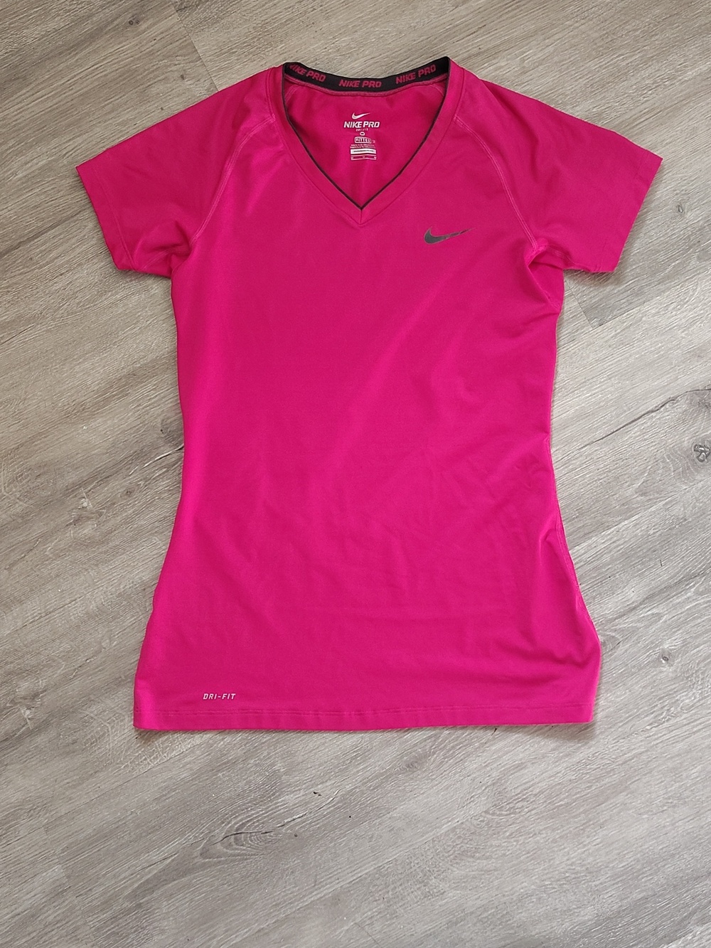 Nike Dri-FIT Hot Pink Athletic V-Neck Top